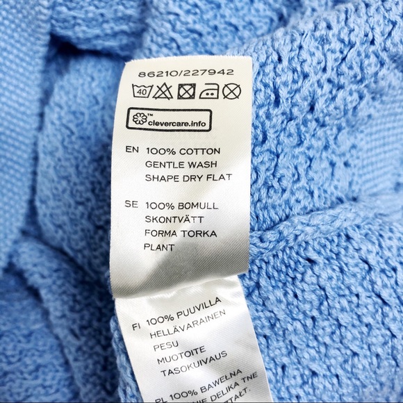 Light Blue Knit Sweater Small - Hampton Republic 27 woven cotton pullover - Picture 6 of 7